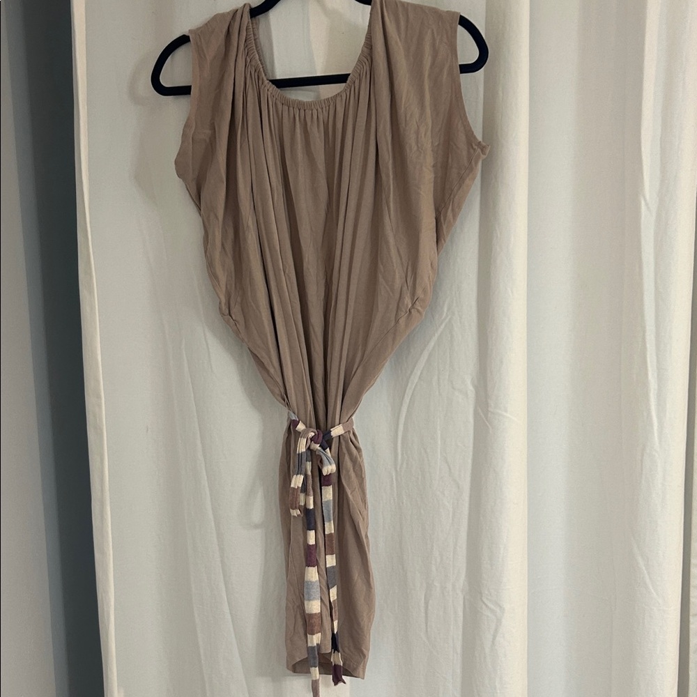 Splendid Tan Sleeveless dress with colorful belt